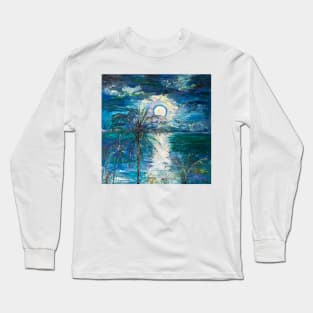 Hawaii. Moonlit Night Long Sleeve T-Shirt